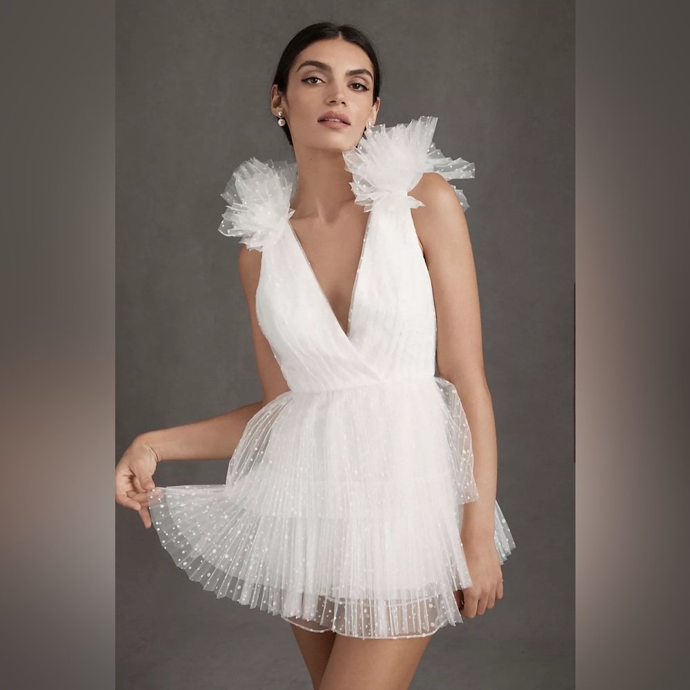 ML Monique Lhuillier Perrie Dress White